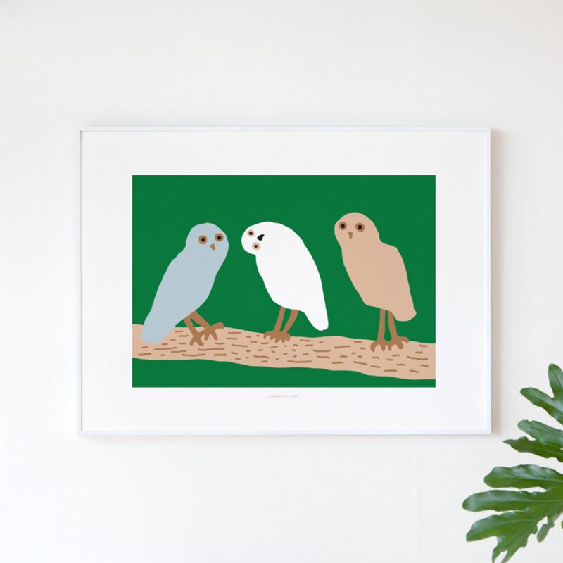 ArtPrint - Hello Owl Green